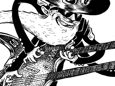 Zz Top band bw illustration music pointillism rock