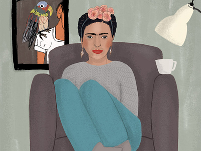 Frida Kahlo artist editorial illustration frida kahlo fridakahlo illustration magazine illustration portrait art portrait illustration superstar