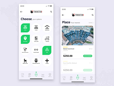 Twiktik App app corporate find tourism travel ui ux