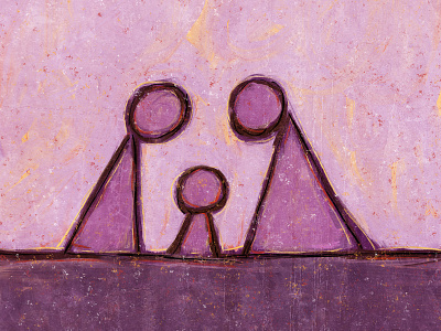 Family Prayer III illustration painting photoshop