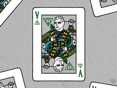 Voldemort Playing Card deathly hallows design drawn elder wand fantasy fantasy art grunge hand drawn harry potter horcrux horcruxes illustration lettering playing card snake texture voldemort wizard wizarding world