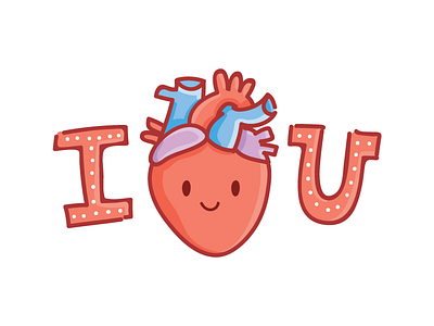 I ❤️ U cartoon character cute doodle heart icons illustrations ios love stickers valentine day vector