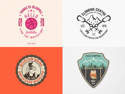 2018 adventure badge camp camping climbing design logo mountain outdoor patch