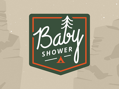 Fun little patch for a National Park themed Baby Shower baby baby shower badge camping emblem national park outdoors park patch tent tree