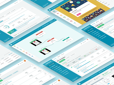 SendPulse UI builder dashboad email front end interace isometric live redesign screenshot ui