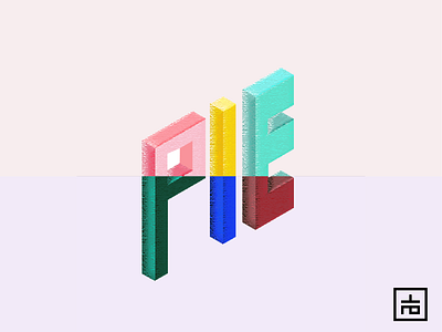 Pie animate brand color concept cute digital game illustration isometric isometricdesign lettering logo logotype pink pixel purple retro tech typography uiux