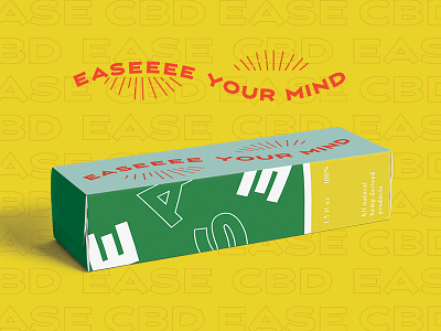 Ease CBD box design branding branding concept cbd cbd oil illustration package mockup packaging type typography