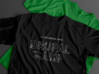 DrupalCamp Colorado Tee colorado conference design drupal drupalcamp icon artwork illustration line art screen print tee shirt tshirt design typography