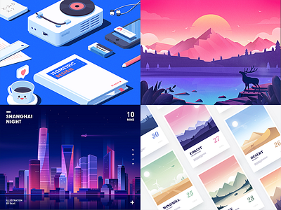 2018 top 4 2018 bird calendar colour design dribbble icon illustration isometric light logo moon ps scenery shanghai sunlight tree ui ux weather