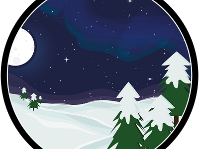 Aurora adobe adobe illustrator aurora borealis cold design graphic design illustration illustrator landscape moonlight night sky nordlys northern lights snow stars vector winter winter wonderland