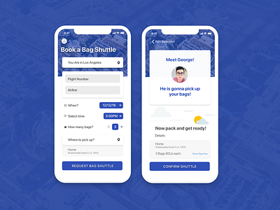 Bag Shuttle Concept airport app bags blue design app ios mexico mobile plane ui ux design ux design