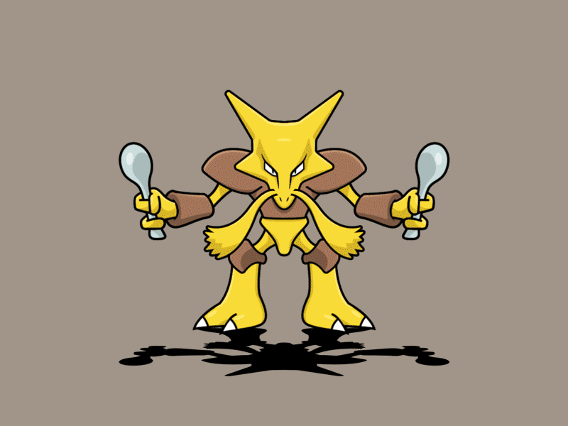 Alakazam after effects alakazam animation character animation mercury effect pokemon pokemon go pokemongo psychic spoons