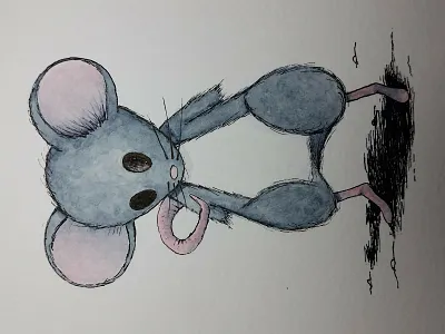 Mouse - Sideways animal art children art children book illustration dip pen illustration illustrator ink ink art ink illustration mouse pen art water colour watercolor