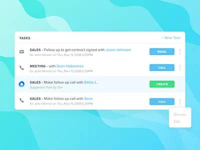Kizen App - Task List (Exploration) ai app buttons list modal product product design site task tasks ui ui ux ui design ux ux design web website widget