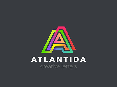 Logo Letter A a colorful infinity letter linear logo loop