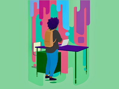 ajay and mirror animation art blue brand branding character design flat illustration illustrator ios logo minimal mobile ui ux vector