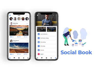 Social App 2018 adobe xd app design design app designer portfolio ecomerce frontpage iphone 10 ui landing page design mockup design social app social book ui ui design xd