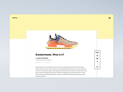 Daily UI - Social Share app article clean concept dailyui design inspiration minimal share social ui ui design ux ux design web web app web design