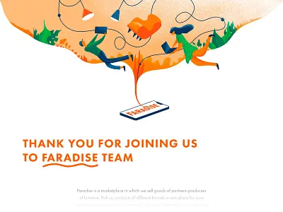 Faradise illustration art characer charachter design color concept art creative design digital art drawing flat ideastorm illustration minimal orange art social sharing ui uiux vector web website