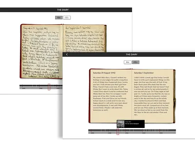 The Diary of Éva Weinmann - Diary screens desktop diary digital museum digital product design exhibition jewish museum ui ux web design