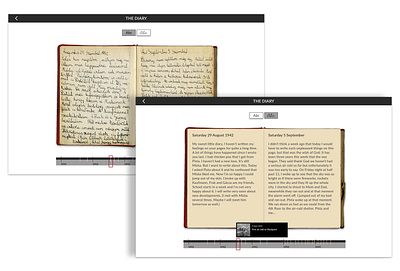 The Diary of Éva Weinmann - Diary screens desktop diary digital museum digital product design exhibition jewish museum ui ux web design