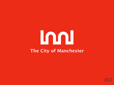 22/50 Daily Logo Challenge | City Logo - Manchester affinity arches brand branding city dailylogochallange design geometric icon letter m line art logo m manchester modernism monogram red simple simple design vector