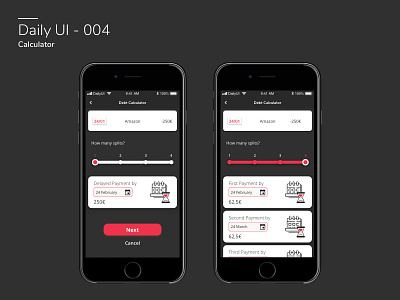 Calculator calculator dailyui dailyui 004 debt design split ui