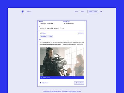 Recent work blue brutalism design figma flat ui ux web design