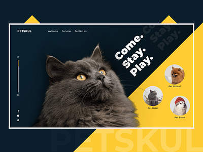 8. Petskul animal black design illustration pet pet care ui ux web wed design yellow