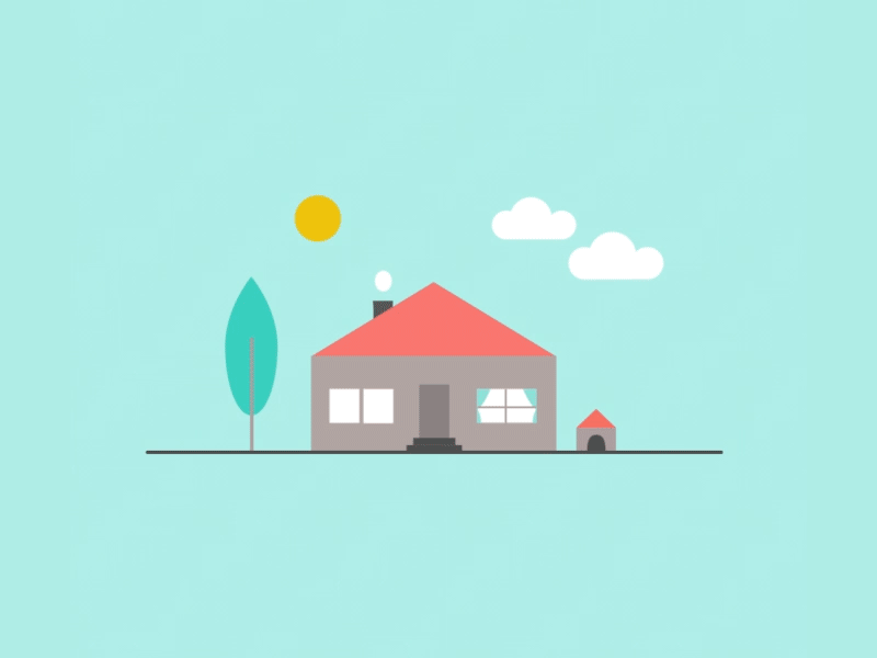 Flat House 2d design 3d after effects animation design flat design fun illustration loop motion motion design motion designer nov25studio vector