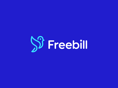 Freebill billing bird branding finance fly freedom friendly iconic logo minimalist modern money monoline path simple sparrow