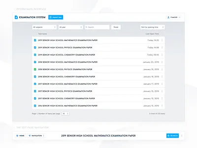 Examination system _ Web version interface design system ui web