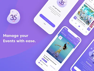 365Live - Event App UI Design booking app design event agency event app event artwork event booking futuristic ios app minimalistic