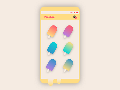 Lifelimitsart 032 / Ice Cream Shop app clean colors concept dailyui design flat gradient ice cream idea illustration material minimal minimalism mobile simple ui ux vector