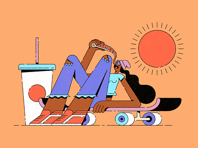 Yeah, I’m into Fitness… 🍕🍕🍕 california fitness good times pizza skate board slice soda sunshine vibes