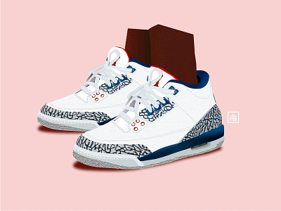 Nike jordan III 3d animal animalprint basketball branding classic concept dribble gif illustration jordans minimal nike pattern pink print retro sketch sneaker sneakerhead