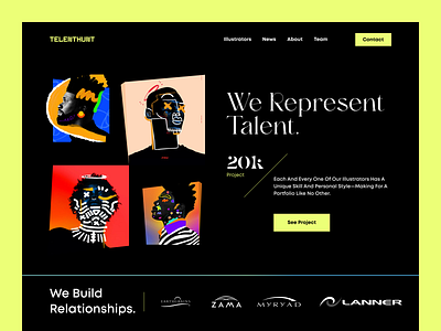 Telenthunt Website. abstract art black branding creative design digital art interface layout minimalist orix portfolio sajon service startup typography visual identity web site webpage website