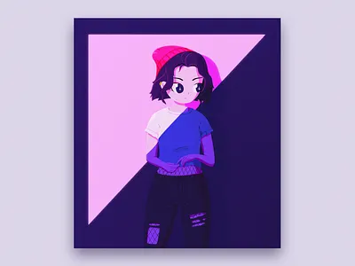 Character Lighting character character design cute girl graphic design illustration light lighting neon noir vector 그래픽디자인