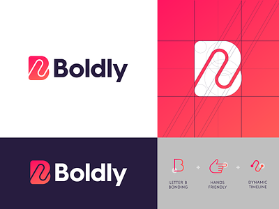 Boldly - Case Study b logo boldly brand identity design case study creative logo dribbble case study lettermark logo monogram people staffing visual identity design