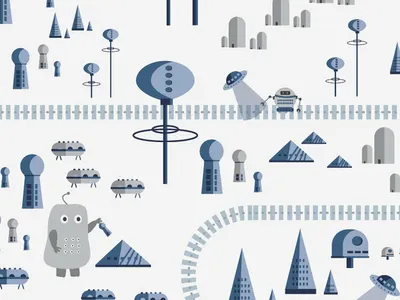 Moon City illustration moon scifi space