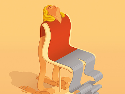 Fatigue conceptual digital editorial folioart illustration stephan schmitz woman