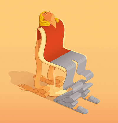 Fatigue conceptual digital editorial folioart illustration stephan schmitz woman