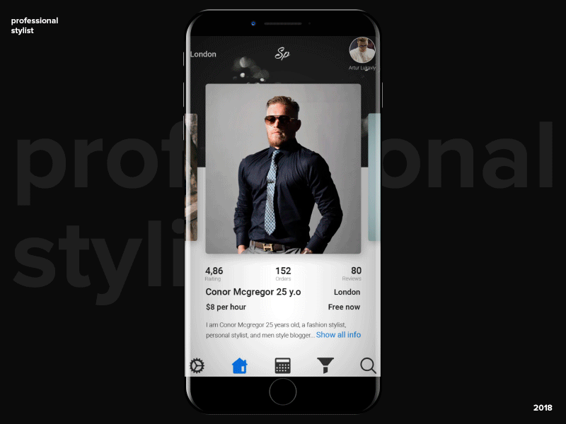 App professional stylist animation app black dark design inspiration interection minimal motion online style ui ux web white
