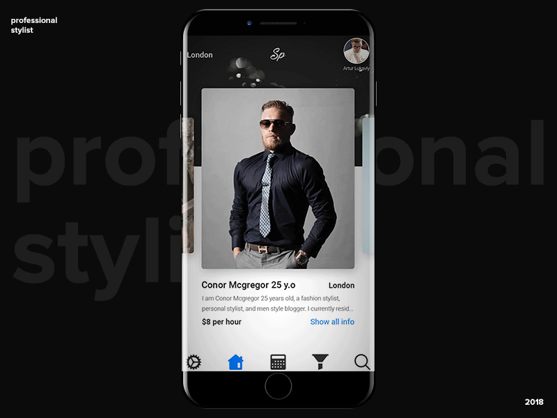 App professional stylist animation app black dark design inspiration interection minimal motion online ui ui ux web white