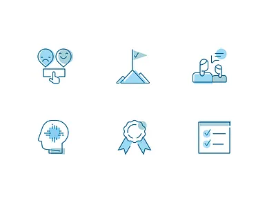 Work Analytics Icons blue icons ui web