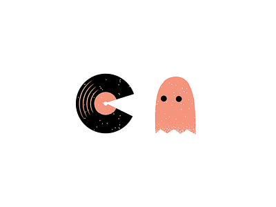 Records 02 design editorial editorial illustration grain illustration pacman record texture videogames vinyl