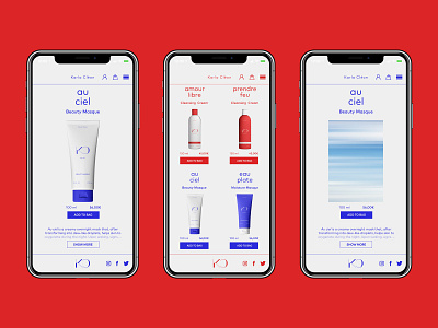 Karla Cléon | Mobile View app beauty brand brand identity branding cosmetic design device digital mobile ni qu niqu online screen shop studio ui ux web website