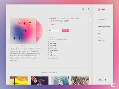 Vinyl design dribbble music player ui ux vinyl website
