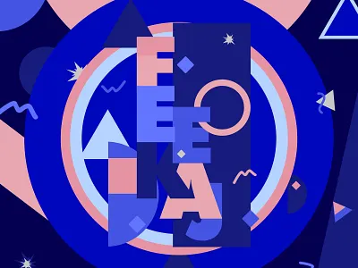 Feekaj - Colorful rebranding blue agency art blue brand branding color creation design freelance fun logo photoshop purple redesign typography