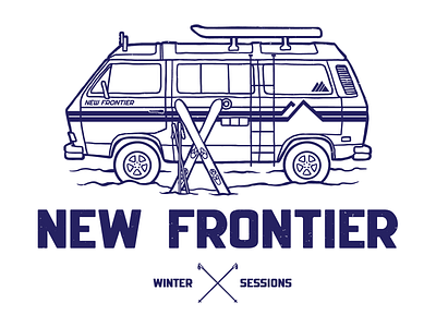 Winter Sessions 19 illustration retro skiing van vehicles volkswagon winter